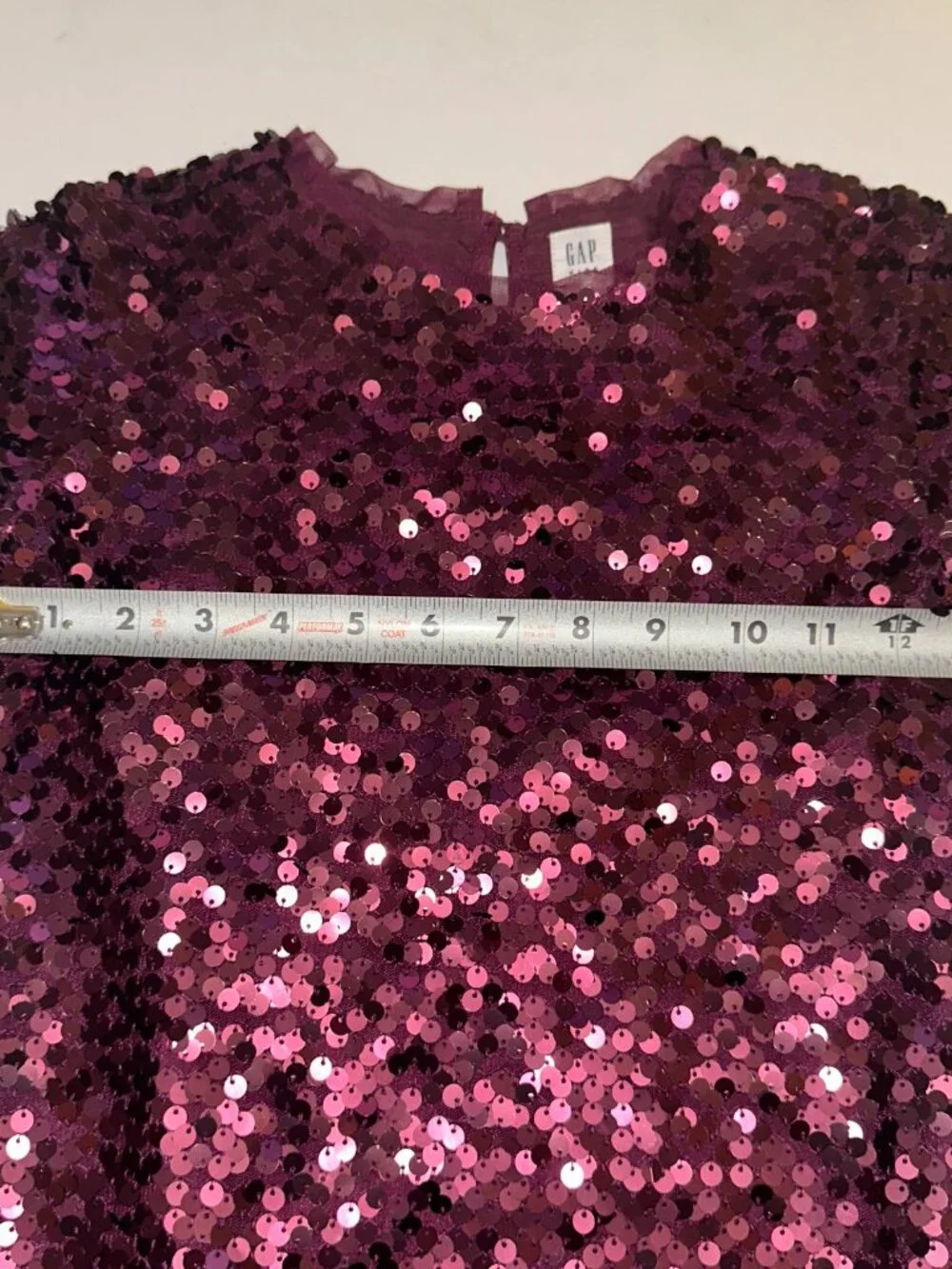 Gap Kids Girls Burgundy Sequin Party Dress Size ( S 6-7 ) Holiday Special